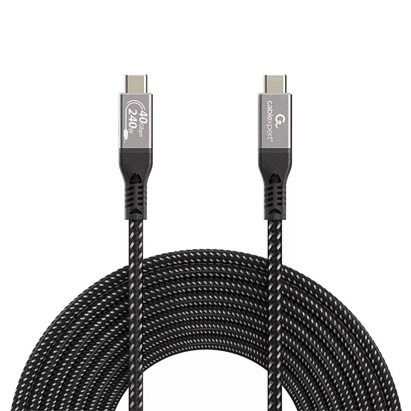 Gembird CCBP-USB4-CMCM240-0.5M Premium USB4 Type-C įkrovimo ir duomenų laidas, 40 Gbps, 240 W, 0,5 m