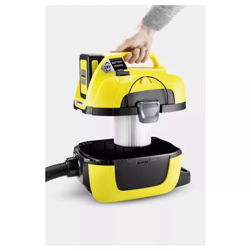 Kärcher WD 1 Compact Battery Set šlapias ir sausas dulkių siurblys, 15L, 1000W