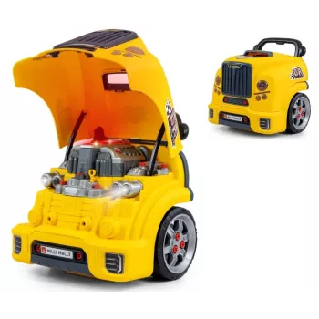 MILLY MALLY Mechanic Workshop Set with Disassembled Engine N-Gine Yellow