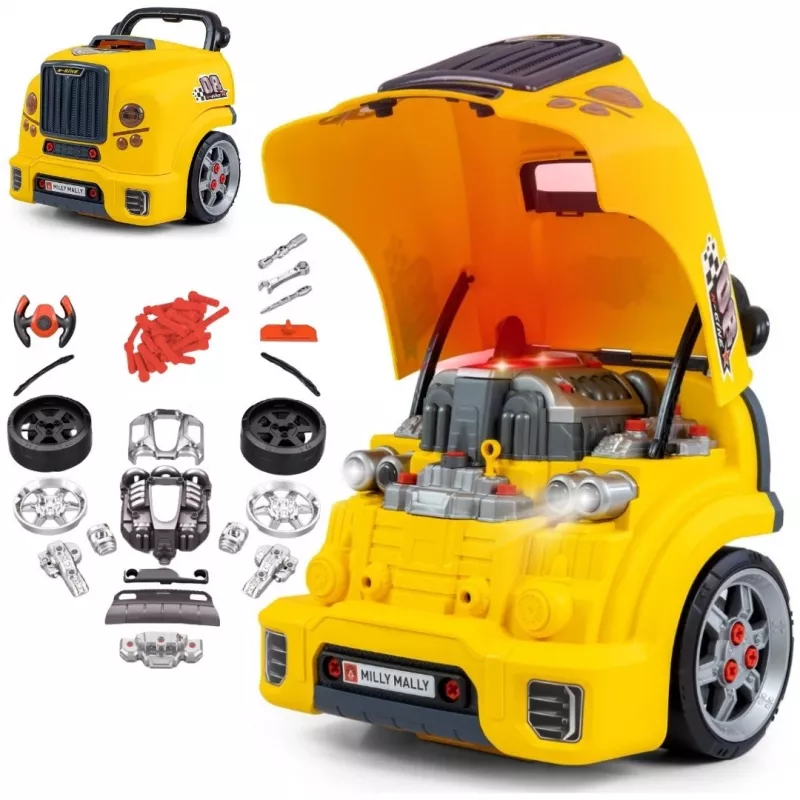 MILLY MALLY Mechanic Workshop Set with Disassembled Engine N-Gine Yellow