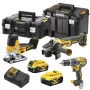 DEWALT DCK329P2T-QW 18V XR Belaidis Kombinuotas Rinkinys: 2 Greičių Smūginis Gręžtuvas ir Kampinis Šlifuoklis su 2x 5.0Ah Akumuliatoriais, Įkrovikliu ir T-STAK II Dėžute