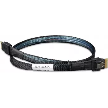 ICY DOCK MB323L-B SlimSAS 4i 38-pin SFF-8654 į SlimSAS 4i 38-pin SFF-8654 laidas, PCIe 4.0, 0,5 m