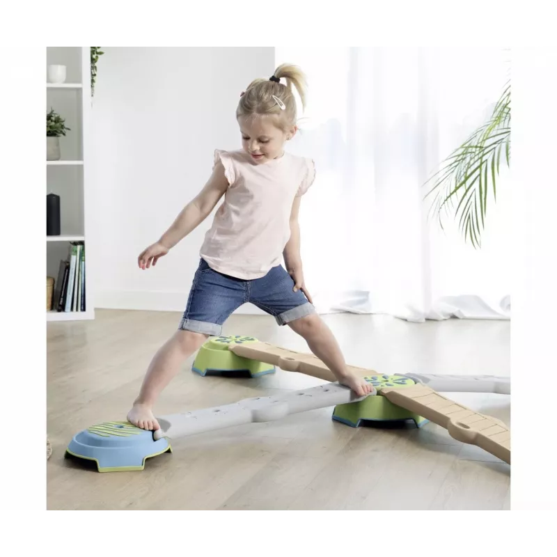 Smoby Life Balance Beam Set vaikams - 10 dalių modulinis pusiausvyros takas su laipteliais, vidaus/lauko, nuo 2 metų