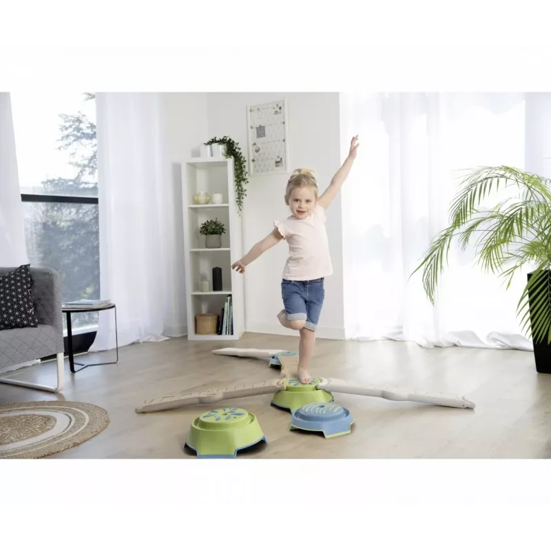 Smoby Life Balance Beam Set vaikams - 10 dalių modulinis pusiausvyros takas su laipteliais, vidaus/lauko, nuo 2 metų
