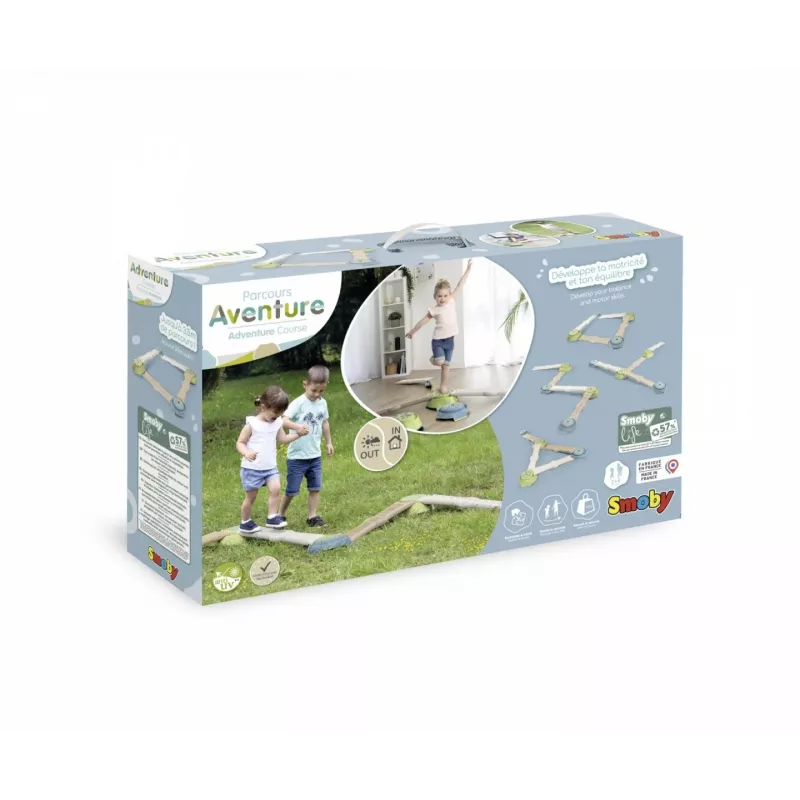Smoby Life Balance Beam Set vaikams - 10 dalių modulinis pusiausvyros takas su laipteliais, vidaus/lauko, nuo 2 metų