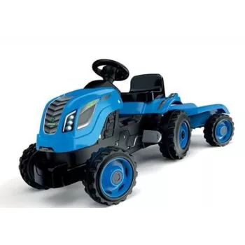 Smoby Tractor XL Blue Pedal Tractor with Trailer