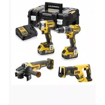 DEWALT DCK440P2T-QW 18V 4 dalių belaidis kombinuotas rinkinys (2x5.0Ah, XR Li-Ion, bešepetėlis)