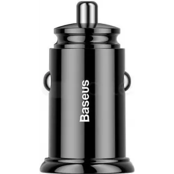 Baseus Circular PD QC4.0+ 30W automobilinis įkroviklis su dviem prievadais (USB-C + USB-A) - juodas