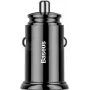 Baseus Circular PD QC4.0+ 30W automobilinis įkroviklis su dviem prievadais (USB-C + USB-A) - juodas