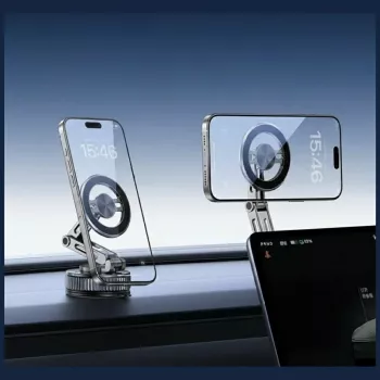 USAMS ZJ087 Universalus magnetinis telefono laikiklis automobiliui, namams, biurui - juodas