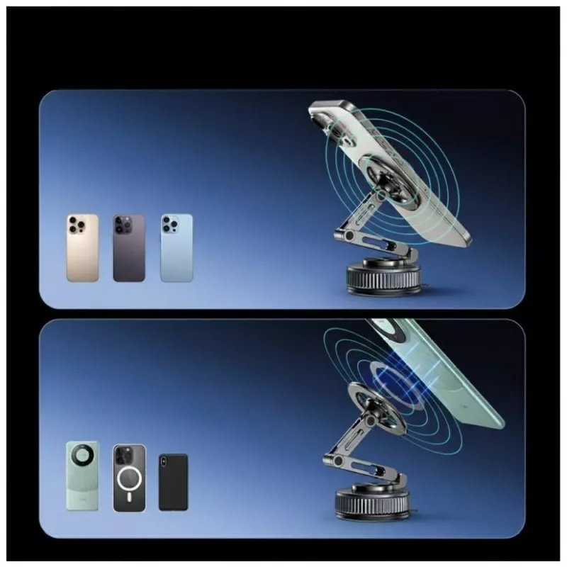 USAMS ZJ087 Universalus magnetinis telefono laikiklis automobiliui, namams, biurui - juodas