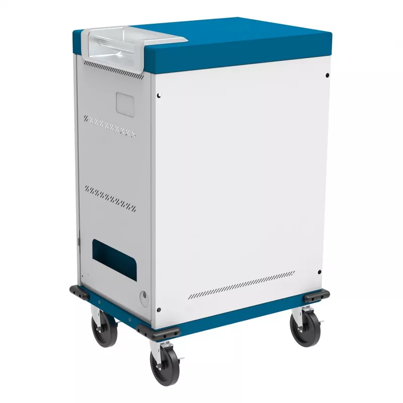 GoodConnections GEMMA T32C Planšetinio kompiuterio įkrovimo vežimėlis USB-C 18W vienam prievadui PD3.0 QC3.0 Baltas/Mėlynas