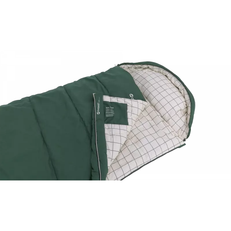 Outwell Camper Prime Green Sleeping Bag 235 x 90 cm -15 to 5 °C Right Zipper