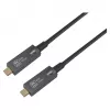 Equip USB 3.2 Gen 2 USB-C į USB-C aktyvus optinis kabelis 15m juodas
