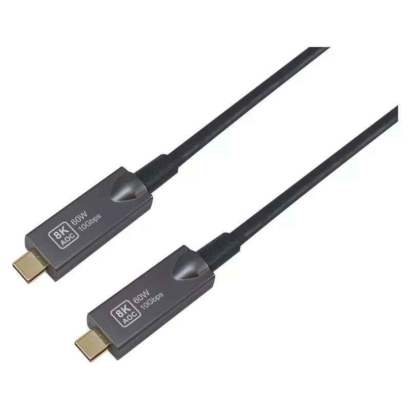 Equip USB 3.2 Gen 2 USB-C į USB-C aktyvus optinis kabelis 15m juodas
