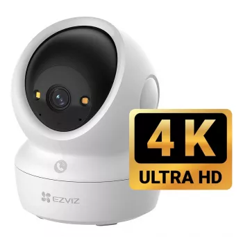 EZVIZ H6c G1 4K sferinė IP vaizdo stebėjimo kamera vidaus patalpoms, 4K UHD, 3840x2160, Wi-Fi, Ethernet, naktinis matymas, dvipusis garsas, AI aptikimas, montavimas prie lubų/sienos/ant stalo