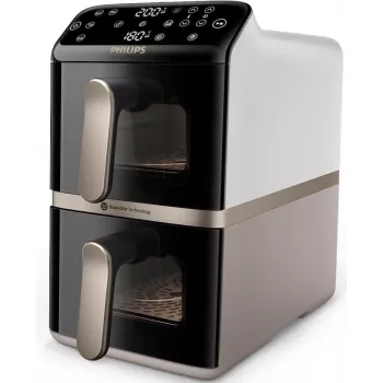 Philips 4000 Series NA462/80 Dvigubo krepšelio oro gruzdintuvė 10L 2750W Rapid Air juoda/auksinė/pilka