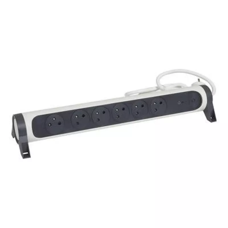 Legrand prailgintuvas su apsauga nuo viršįtampių, 6x F tipo lizdai, 1,5 m, baltas/juodas