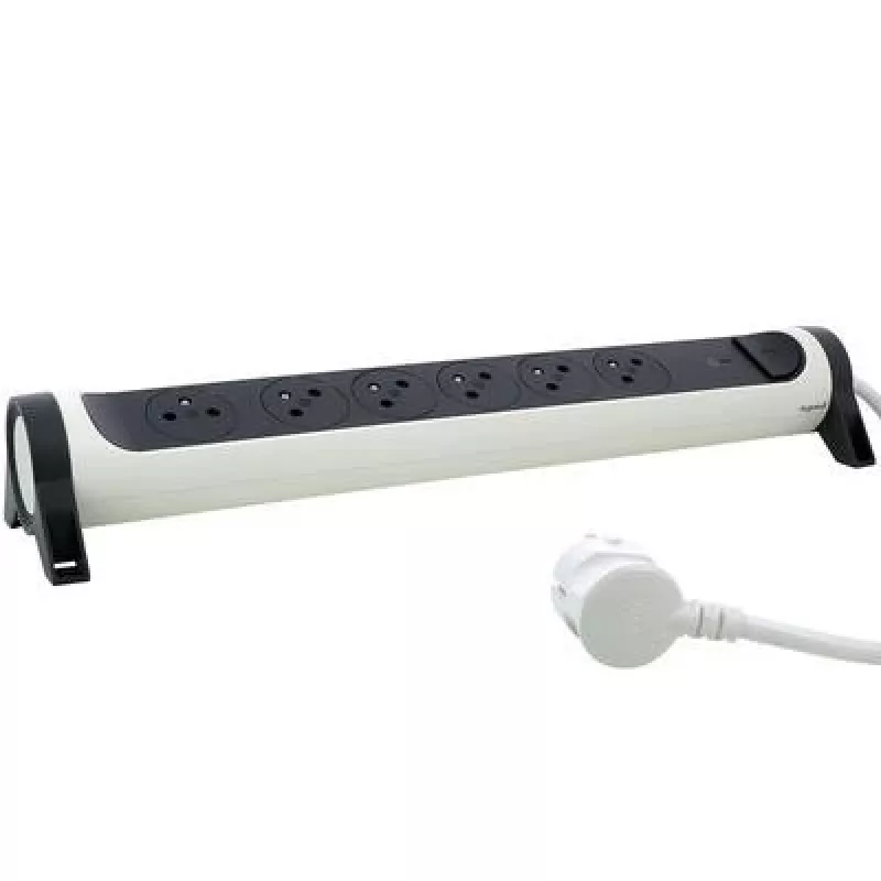 Legrand prailgintuvas su apsauga nuo viršįtampių, 6x F tipo lizdai, 1,5 m, baltas/juodas