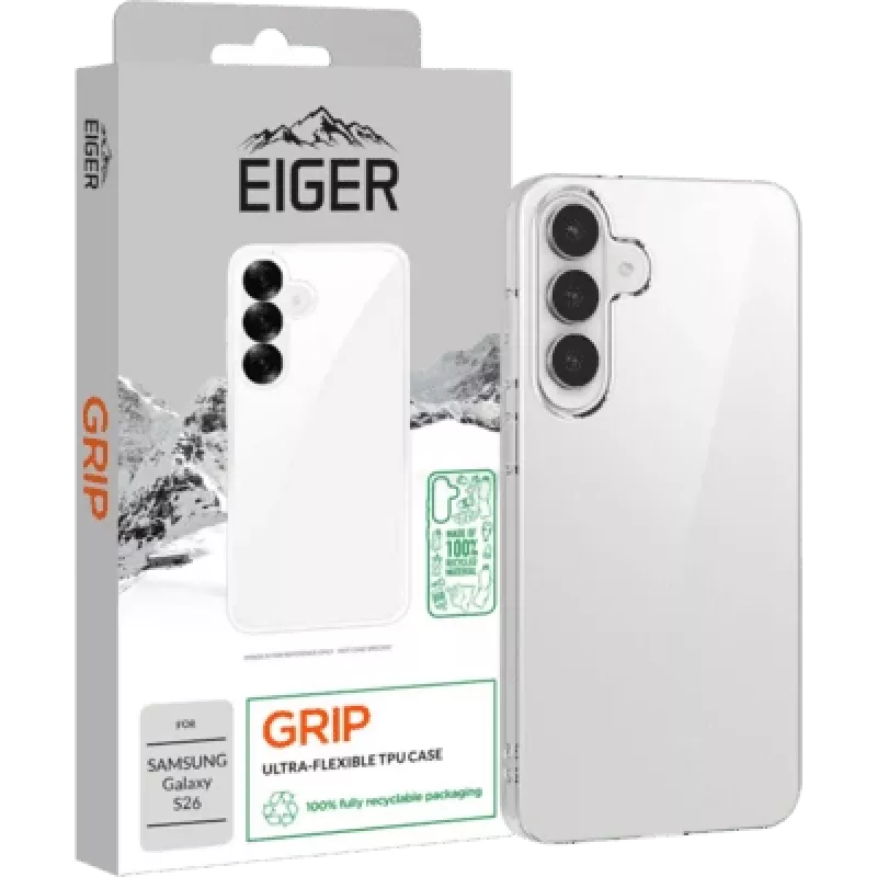 Eiger Grip Case GRS, skirtas Samsung Galaxy S26, permatomas