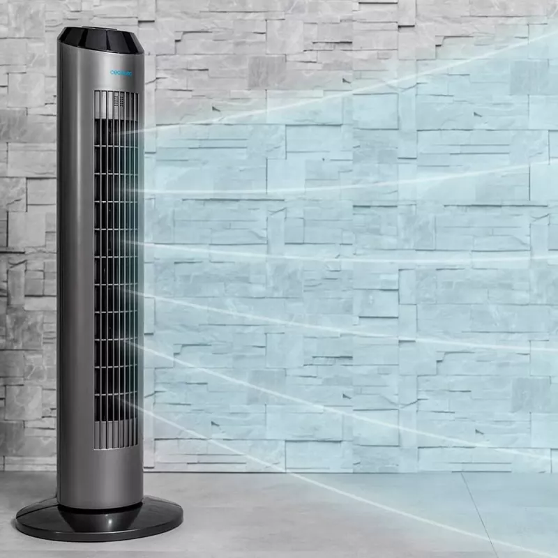 Cecotec EnergySilence 8190 Skyline Ionic bokštinis ventiliatorius, stovimas ventiliatorius, 60 W, 29 cm, 3 greičiai, svyravimas, laikmatis, nuotolinio valdymo pultas, pilka