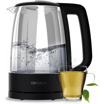 Cecotec ThermoSense 320 Clear elektrinis virdulys 2200 W 1,7 L stiklas juoda/skaidrus