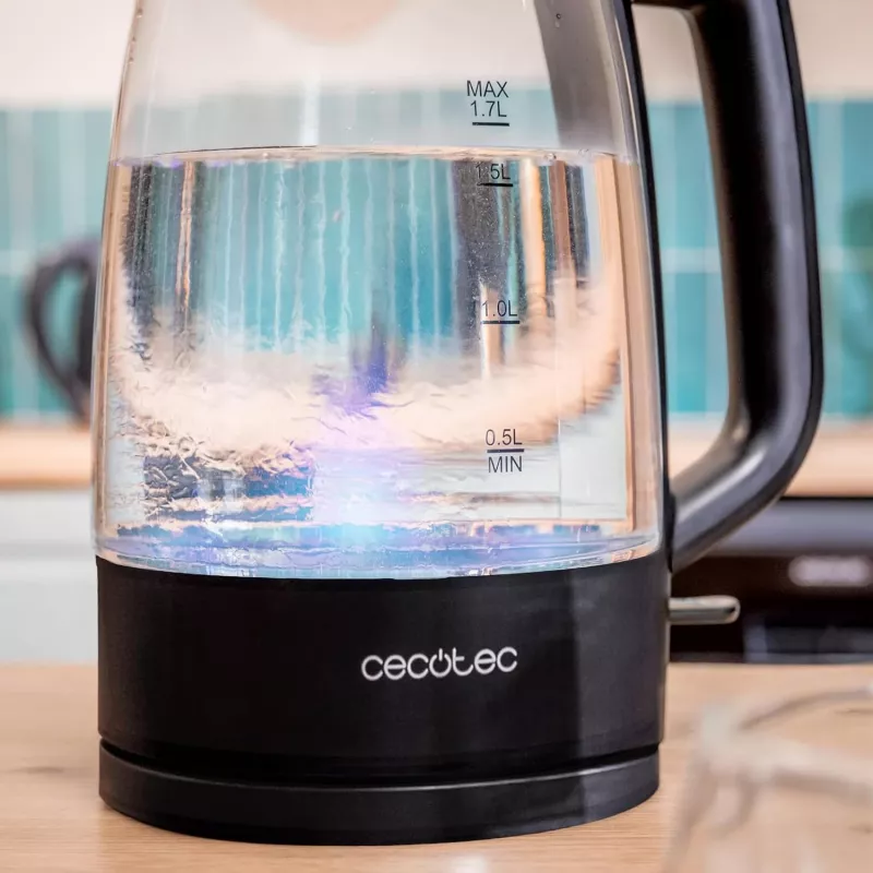 Cecotec ThermoSense 320 Clear elektrinis virdulys 2200 W 1,7 L stiklas juoda/skaidrus