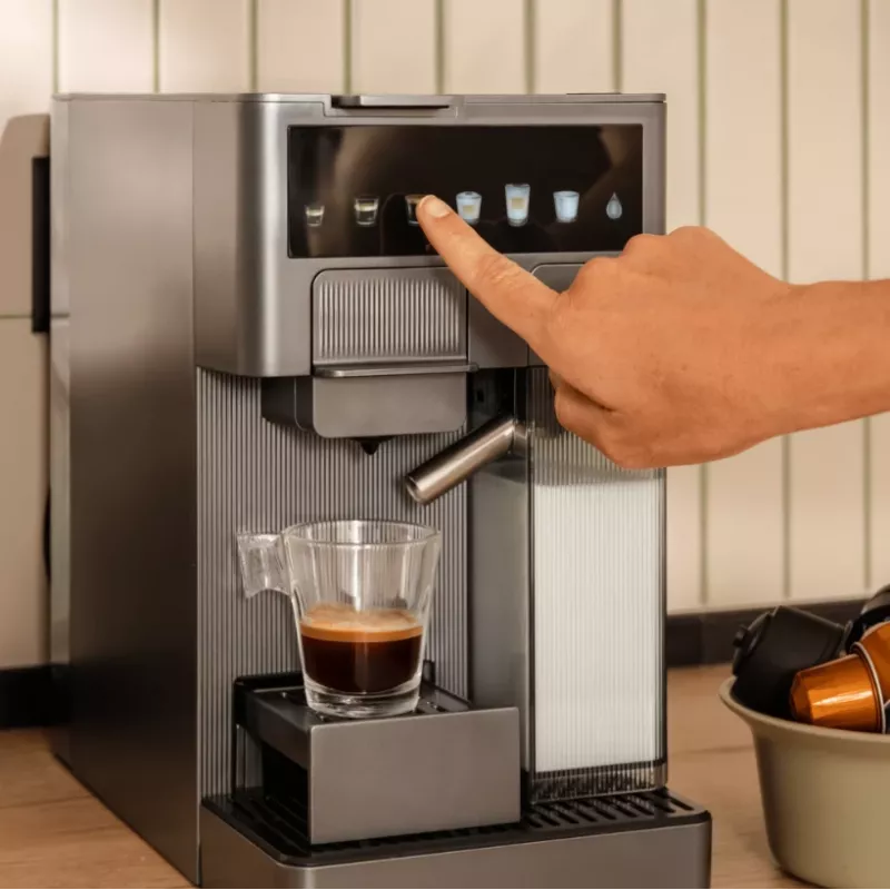 Cecotec FreeStyle Latte T Espresso aparatas - 20 barų siurblio slėgis, įmontuotas pieno putotojas, 1350 W, pilka
