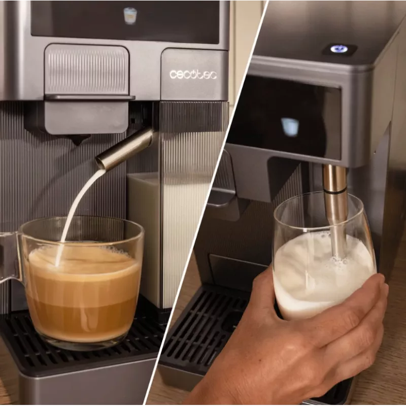 Cecotec FreeStyle Latte T Espresso aparatas - 20 barų siurblio slėgis, įmontuotas pieno putotojas, 1350 W, pilka