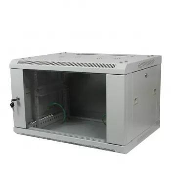 ALLNET 19 colių sieninis korpusas 18U 1 dalies T600mm šviesiai pilkas išardytas plokščias pakuotės SMA serijos