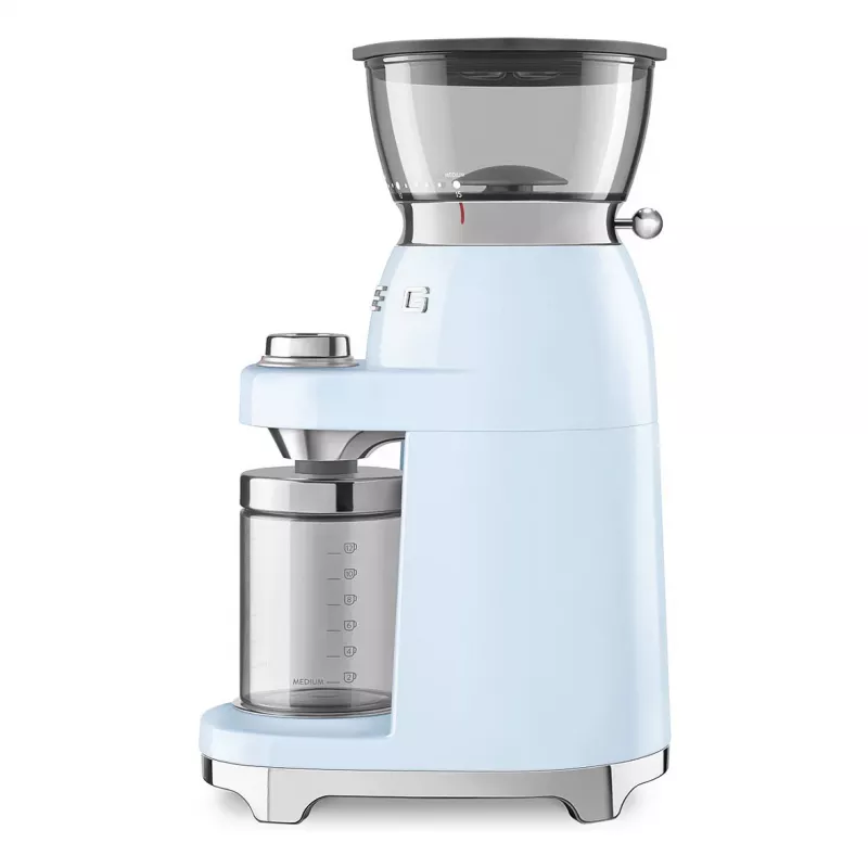 Smeg CGF03PBEU Kavos Malūnėlis, 15 Malimo Nustatymų, 240 g Pupelių Talpa, 150 W, Pastelinė Mėlyna