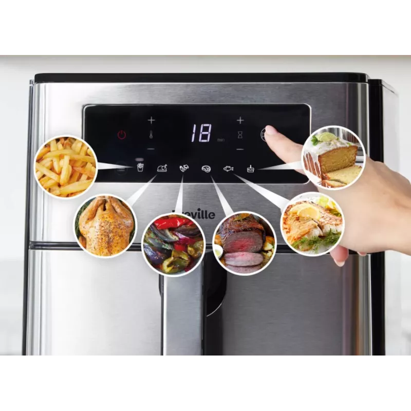 Breville VDF131X Aliejaus nenaudojanti keptuvė, 1,25 kg, 1400 W, juoda/sidabrinė
