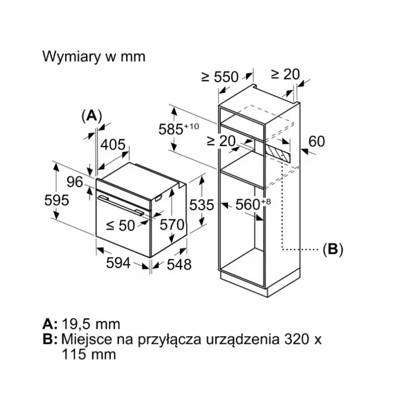 Bosch Serie 6 HBG557EB3 Įmontuojama orkaitė su pirolitiniu savaiminiu valymu, 71 l, juoda
