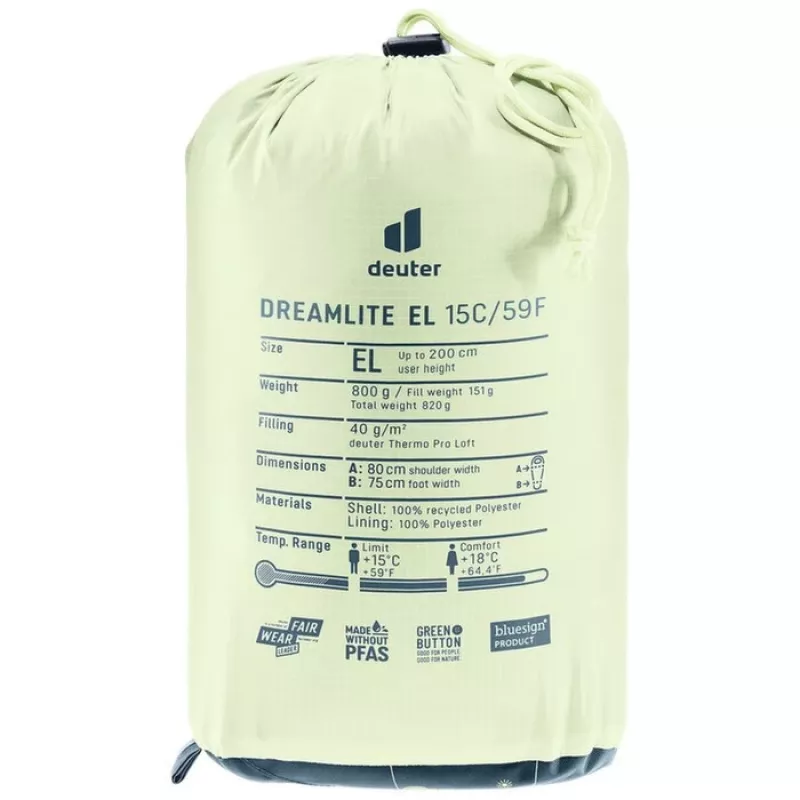 Deuter Dreamlite 15C/59F miegmaišis, Nautic/Breeze