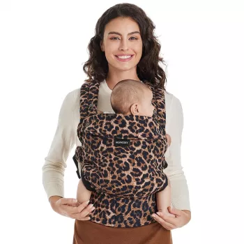 MOMCOZY BC001 Kūdikio nešyklė nuo naujagimio iki mažylio, medvilnė, leopardas
