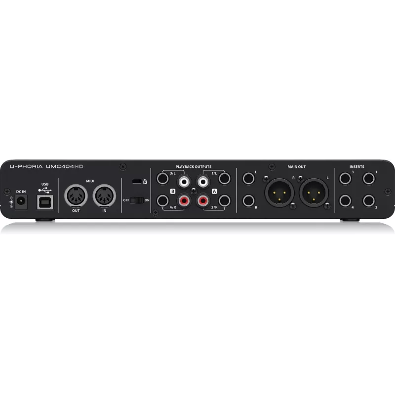 Behringer UMC404HD USB garso sąsaja 4x4 24 bitai / 192 kHz su MIDAS išankstiniais stiprintuvais