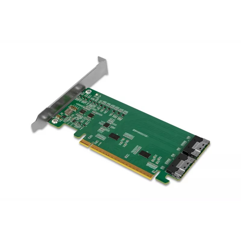 ICY DOCK EXLink MB308A PCIe 4.0 x16 NVMe Adapter Card su 2 x SlimSAS 8i (SFF-8654) Connectors & Redriver