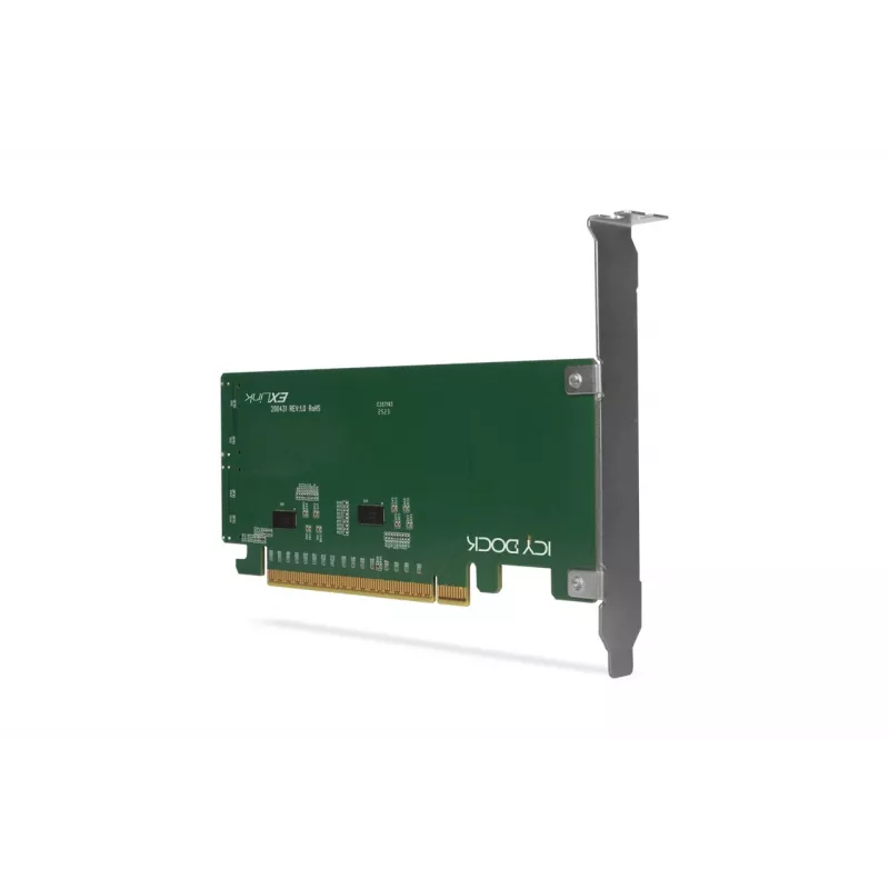ICY DOCK EXLink MB308A PCIe 4.0 x16 NVMe Adapter Card su 2 x SlimSAS 8i (SFF-8654) Connectors & Redriver