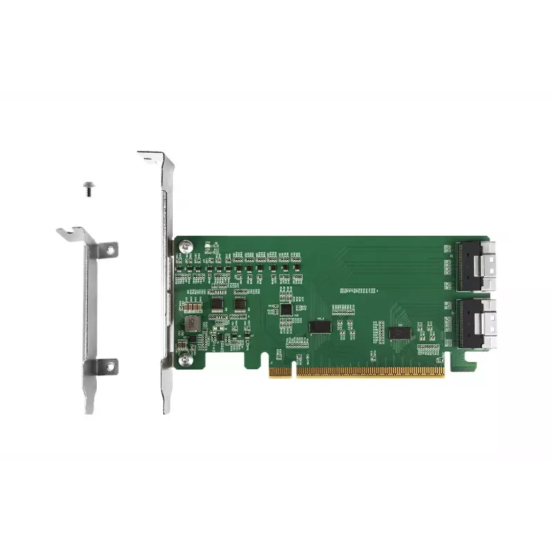 ICY DOCK EXLink MB308A PCIe 4.0 x16 NVMe Adapter Card su 2 x SlimSAS 8i (SFF-8654) Connectors & Redriver