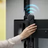 ONKRON FPRO2L-40-B TV grindinis stovas 55-100 colių televizoriams, juodas, 100 kg talpa, mobilus AV vežimėlis