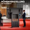 ONKRON FPRO2L-40-B TV grindinis stovas 55-100 colių televizoriams, juodas, 100 kg talpa, mobilus AV vežimėlis