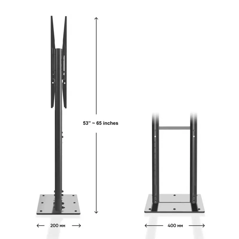 ONKRON FPRO2L-20-B Mobilus televizoriaus stovas 55-100 colių televizoriams, juodas