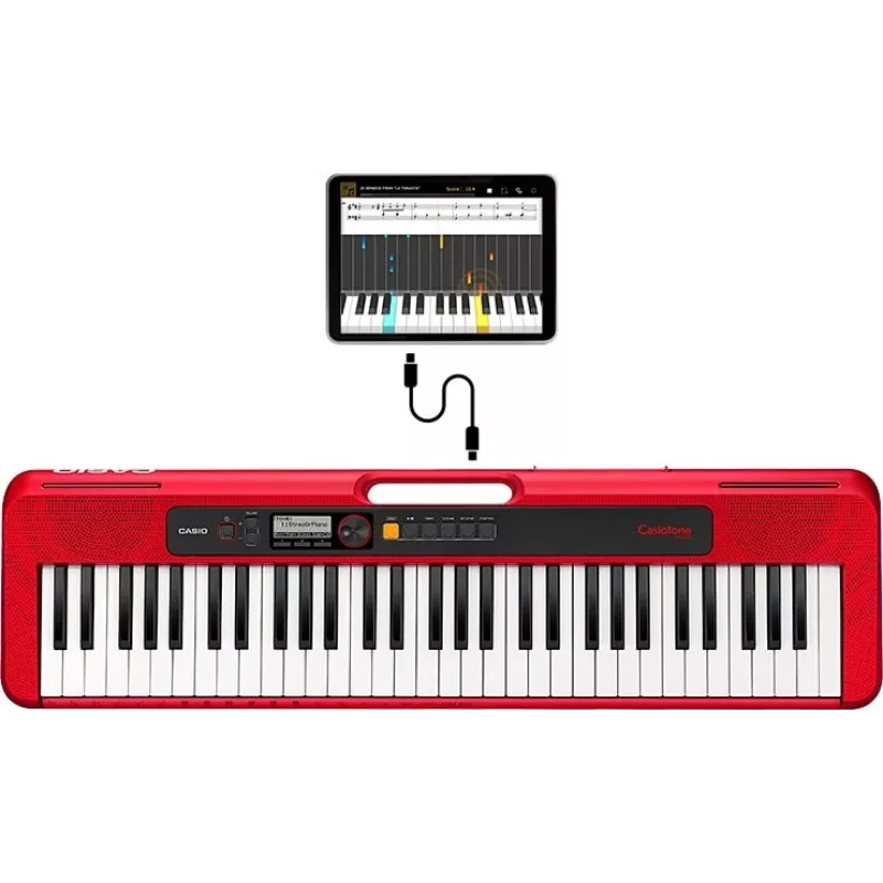 Casio CT-S200 MIDI klaviatūra 61 klavišas USB raudona
