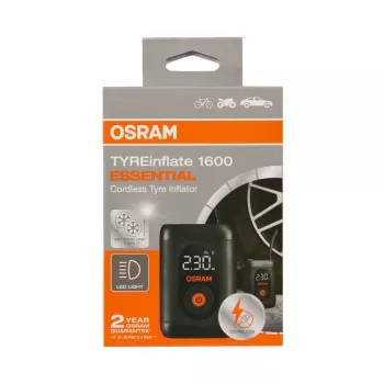 OSRAM TyreInflate 1600 Essential 12V automobilinis padangų pripūtimo kompresorius 80 PSI analoginis manometras