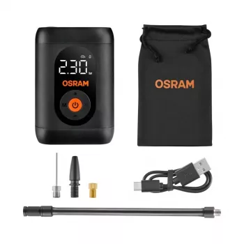 OSRAM TyreInflate 1600 Essential 12V automobilinis padangų pripūtimo kompresorius 80 PSI analoginis manometras