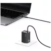USAMS JC Series CC266 65W GaN greitasis įkroviklis su integruotu USB-C laidu, juodas