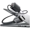 USAMS JC Series CC266 65W GaN greitasis įkroviklis su integruotu USB-C laidu, juodas