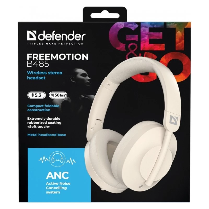 Defender Bluetooth ausinės Freemotion B485 ANC Smėlio spalvos
