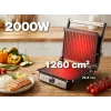 ELDOM GK200 GRILO kontaktinė kepsninė 2000W, reguliuojamas termostatas, nelipnios plokštės, juoda/sidabrinė
