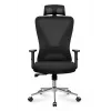 MARK ADLER MA-Manager 3.5 Black Executive Office Chair with Headrest, Eco-Leather, Chrome Base